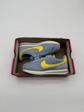 New Nike Cortez Shoes Womens Size 6 Blue Yellow Running Sneakers DZ2795 404